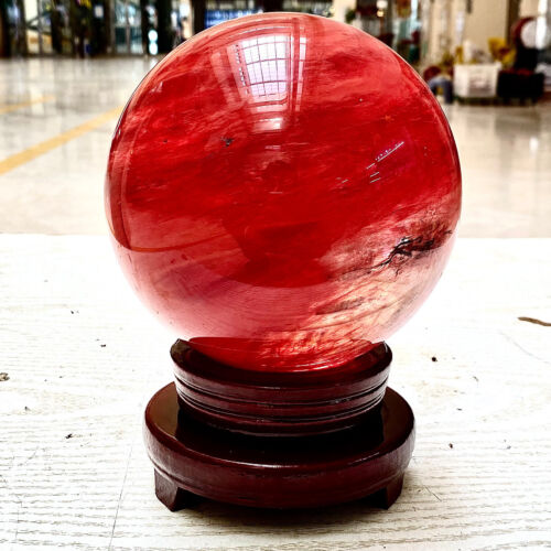 7.55LB Red Melting Stone Quartz Crystal Sphere Ball Healing Reiki Décor - 第 2/14 張圖片