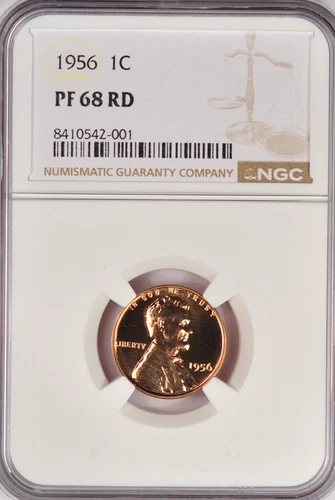 1956 Lincoln Wheat Cent Proof NGC PF 68 RD PR68RD Gem Coin 1C