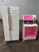 Vintage Mattel Barbie Kitchen Appliances 1978-1979 Refrigerator And Oven