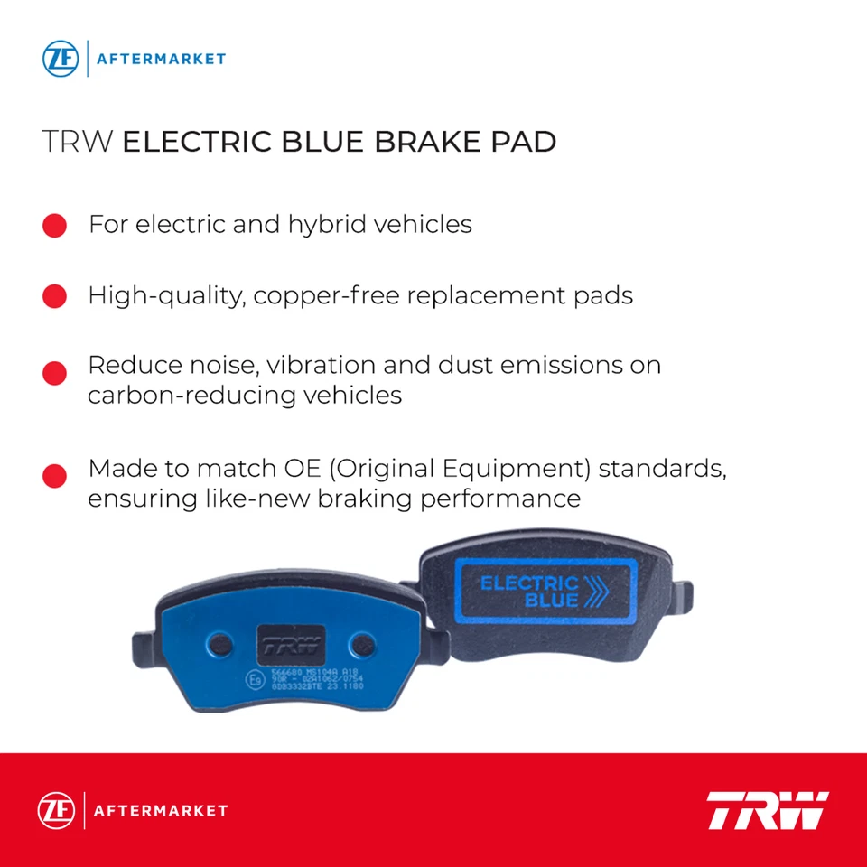 Rear Disc Brake Pad Set for Tesla S 2012 - 2015 TRW Blue TXD1428 Foto 2 de 4