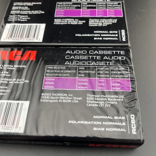 Lot Of 3 RCA 60 Minute Hi Fi Stereo Blank Audio Cassette Tapes NEW Sealed RC60 - Picture 7 of 7