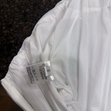White Strapless Bustier Corset Top Women  s Size S Solid Front Zip Polyester