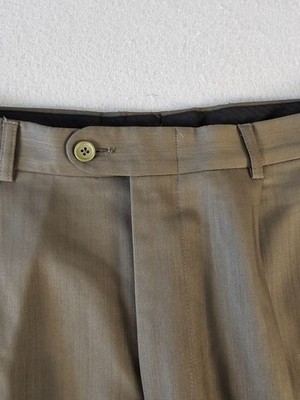 Comero Men s Hunter Green Dress Pants 100% Lana Wool Made In Italy Pleated cuff