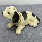 Vtg Flocked Plastic Bobble Nodding Head Dalmatian Puppy Dog Car Auto Dash