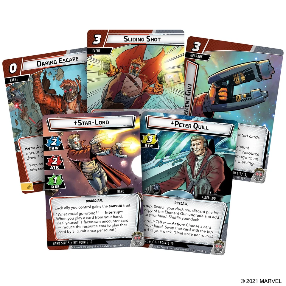 Star Lord Hero Pack para Marvel Champions jogo de mesa Guardiões da Galáxia - Imagem 3 de 4