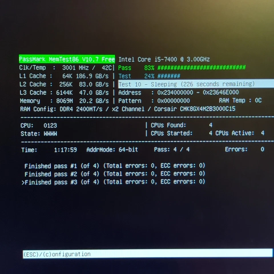 Corsair Vengeance LPX 8GB (2x4GB) DDR4-3000 CL15 1.35V Kit - Tested - Image 2 of 4