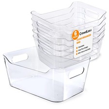 6 Pack Clear Plastic Storage Bins with Lids Labels, Stackable Organizer Con...