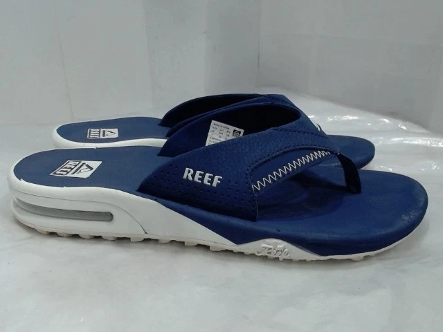 UsadoMuy Bueno - Chanclas Reef Para Hombres Abanico Prejuego, Azul Marino/Blanco, 8 Foto 2 de 4