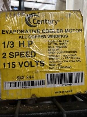 NEW CENTURY 1/3HP MOTOR, 115V 1725/1140RPM, 2 SPEED S88-844/SVB2034V1 SHIPS FREE