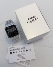Image of Casio Vintage Digital Stainless Steel A100WE Watch