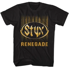 Styx - Renegade - American Classics - Solid Black Adult Short Sleeve T-Shirt
