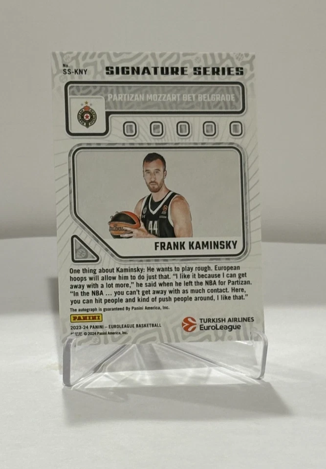 弗兰克·卡明斯基 2023 - 24 帕尼尼·多鲁斯欧洲联赛签名系列亲笔签名 — 第 2/2 张图片