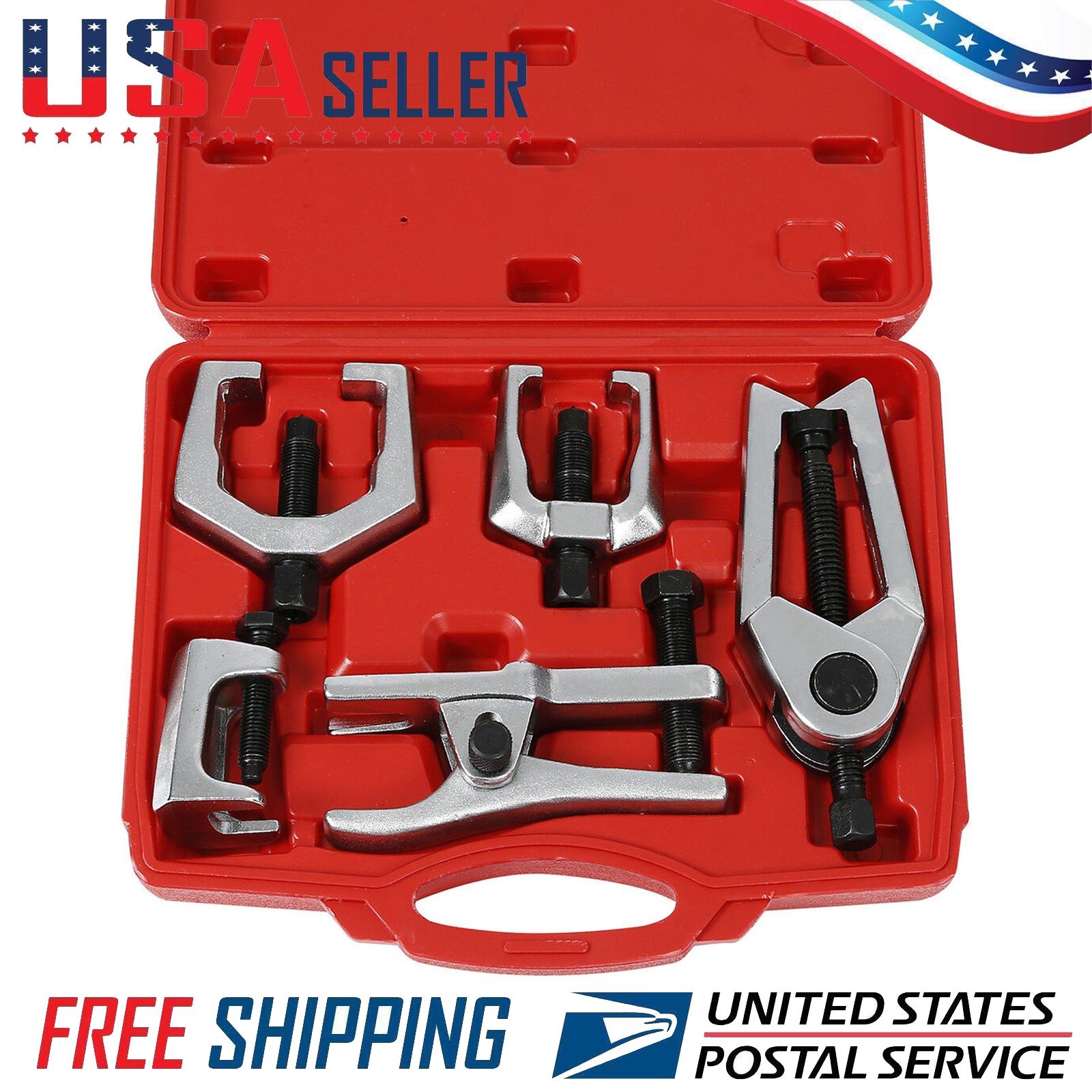 6PCS Front End Service Tool Kit Set Ball Joint Tie Rod Pitman Arm Puller Remover