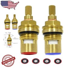 Ceramic  Brass Faucet Cartridge Replacement Pair - 12mm, 20 Teeth Spline