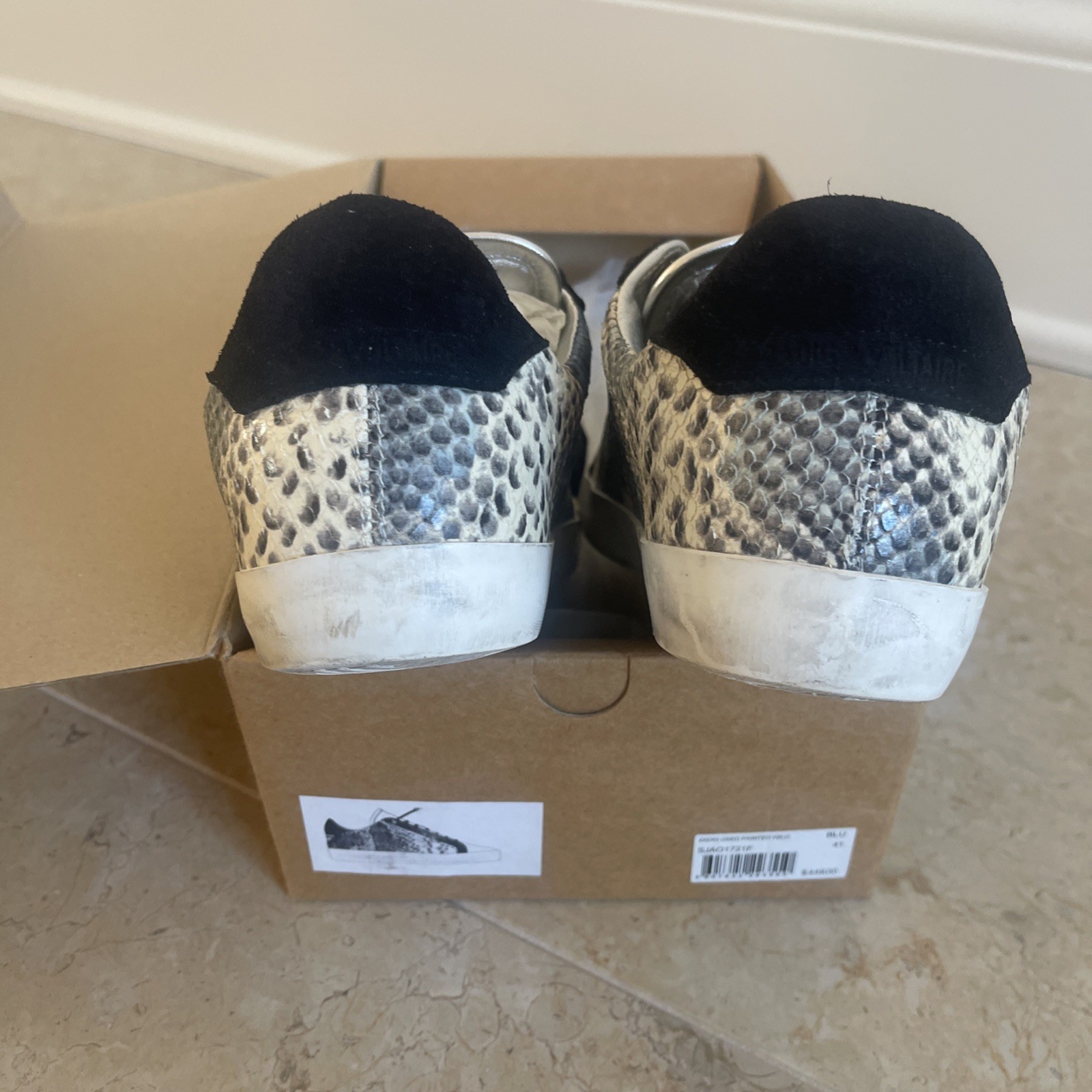 RARE Zadig Voltaire Women’s Fashion Sneakers Snake Leather US 10 EU 41 SOLD OUT image 6