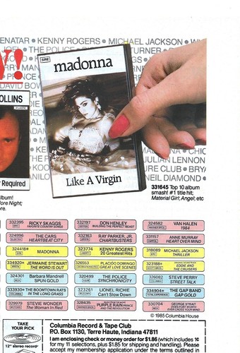 Vintage 2-seitige Anzeige Columbia House Record & Tape Club - schauen Sie, wer jetzt im Club ist - Bild 8 von 10