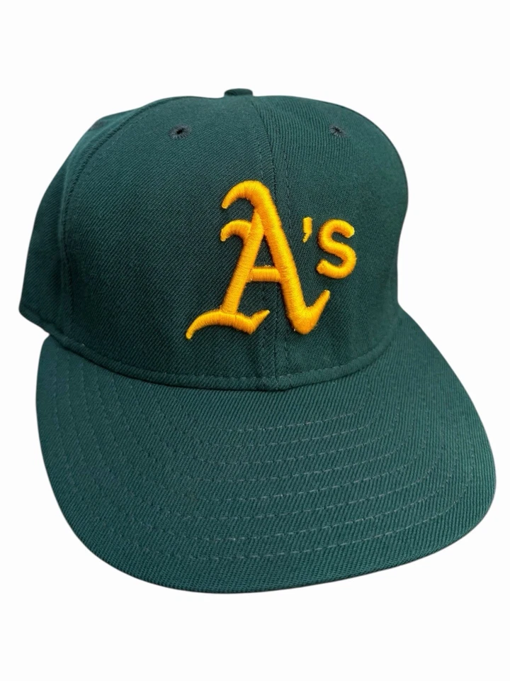 Vintage Oakland Athletic MLB New Era 5950 On Field Authentic Fitted Hat 6 7/8 - Image 2 of 4
