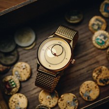 Raketa Copernicus 1990s Vintage Moon Beige Dial, Handmade Minimalist Edition