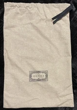 Authentic GUCCI 17”x 8” Inch Natural Cotton Logo Dust Bag New Collection