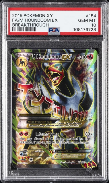 2015 POKEMON XY BREAKTHROUGH #154 FULL ART/M HOUNDOOM EX PSA 10