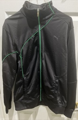 Puma Track Jacket Black Green Mens M SportLifestyle