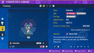 Pokemon Scarlet and Violet PSV - Shiny 6IV Indeedee