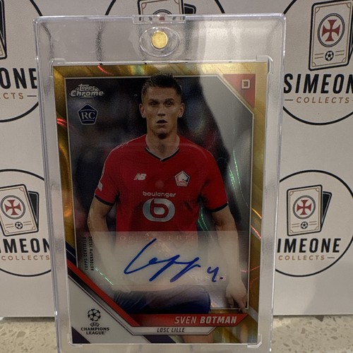 Topps 2021-22 Chrome UCL Sven Botman RC Auto Orange Gold Refractor #CA-SB