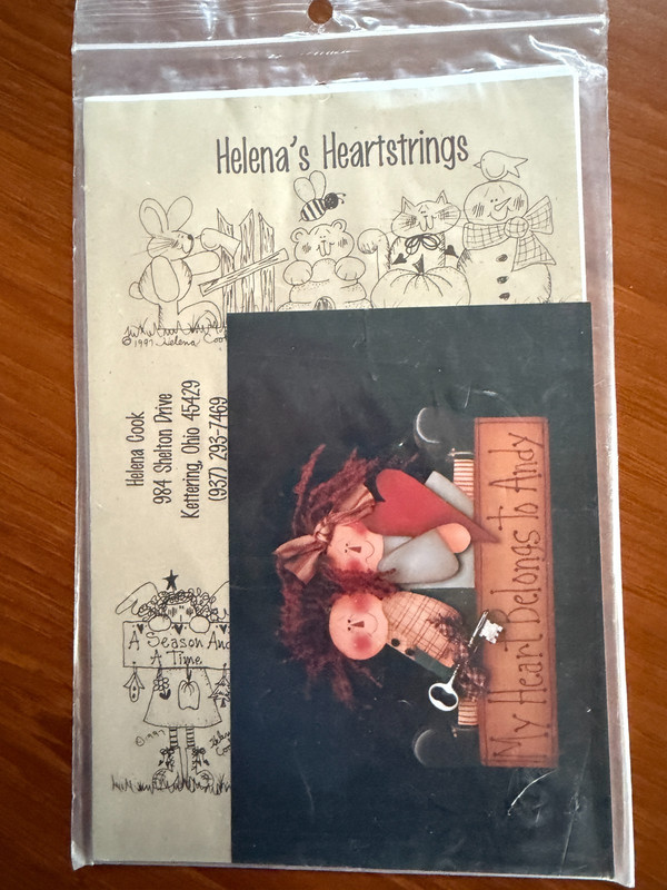 Toll Painting Craft Pattern "My Heart Belongs To Andy" by Helena Cook