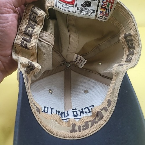 Ecko Unltd Adult Flexfit Fitted Hat Cap Tan Blue S/M OSFM Y2K - Picture 5 of 6