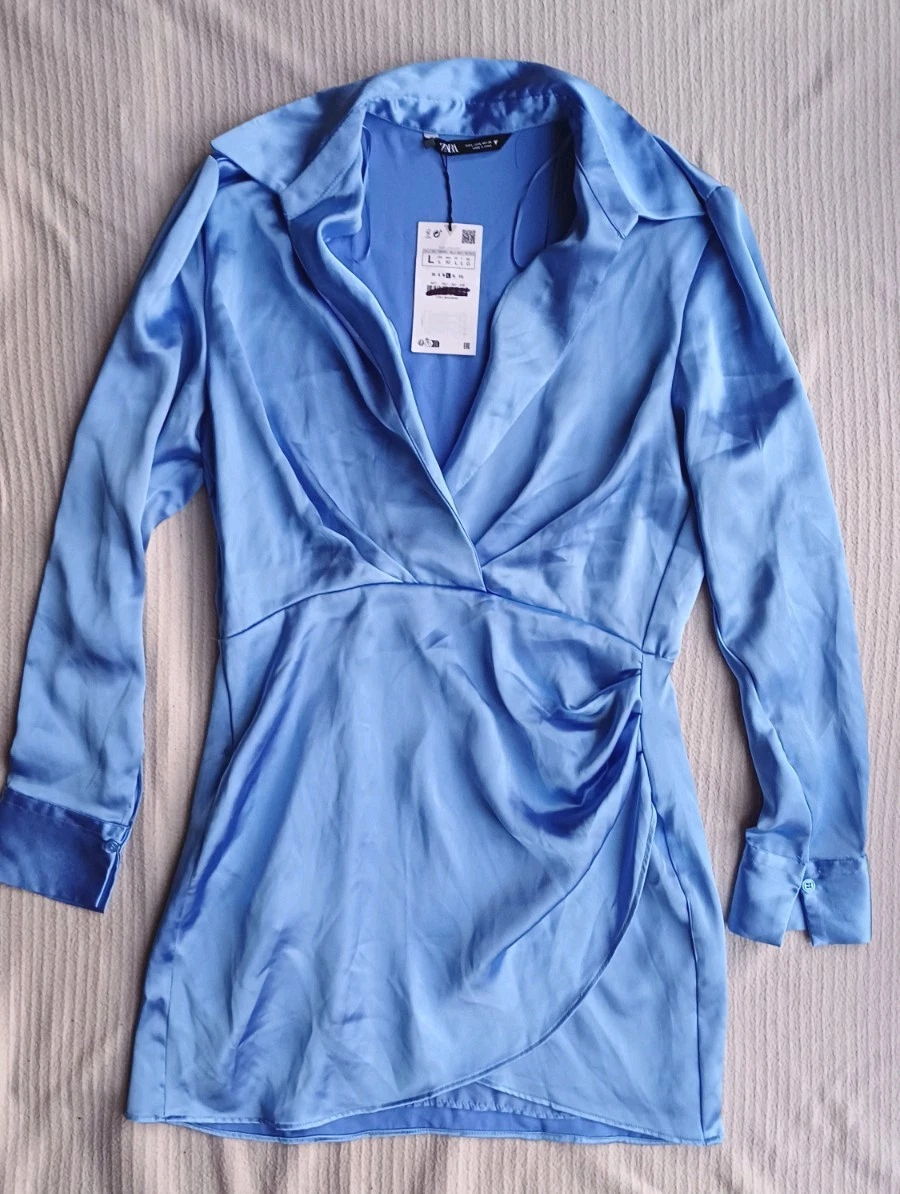 Zara Satin Blue Dresses for Women for sale | eBay UK