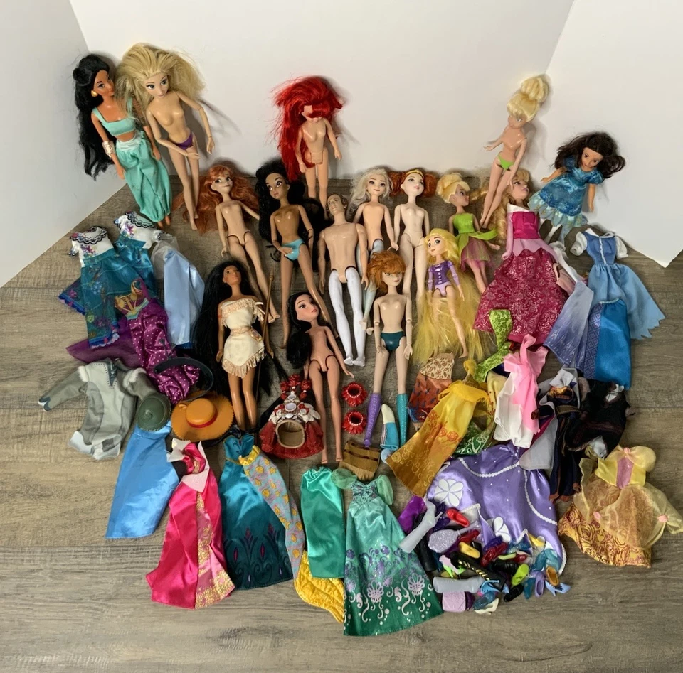 Conjunto de Muñeca Barbie Princesa Mattel Disney Enorme Frozen Ariel Belle Jasmin Pocahontas Foto 2 de 4