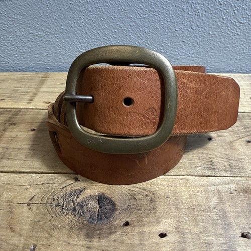 Vintage Lucky Brand Belt Womens Large Brown Braided Leather Boho Buckle Western - Picture 2 of 8