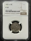 1921-S 5C NCG F12 Buffalo Nickel - Tough Date