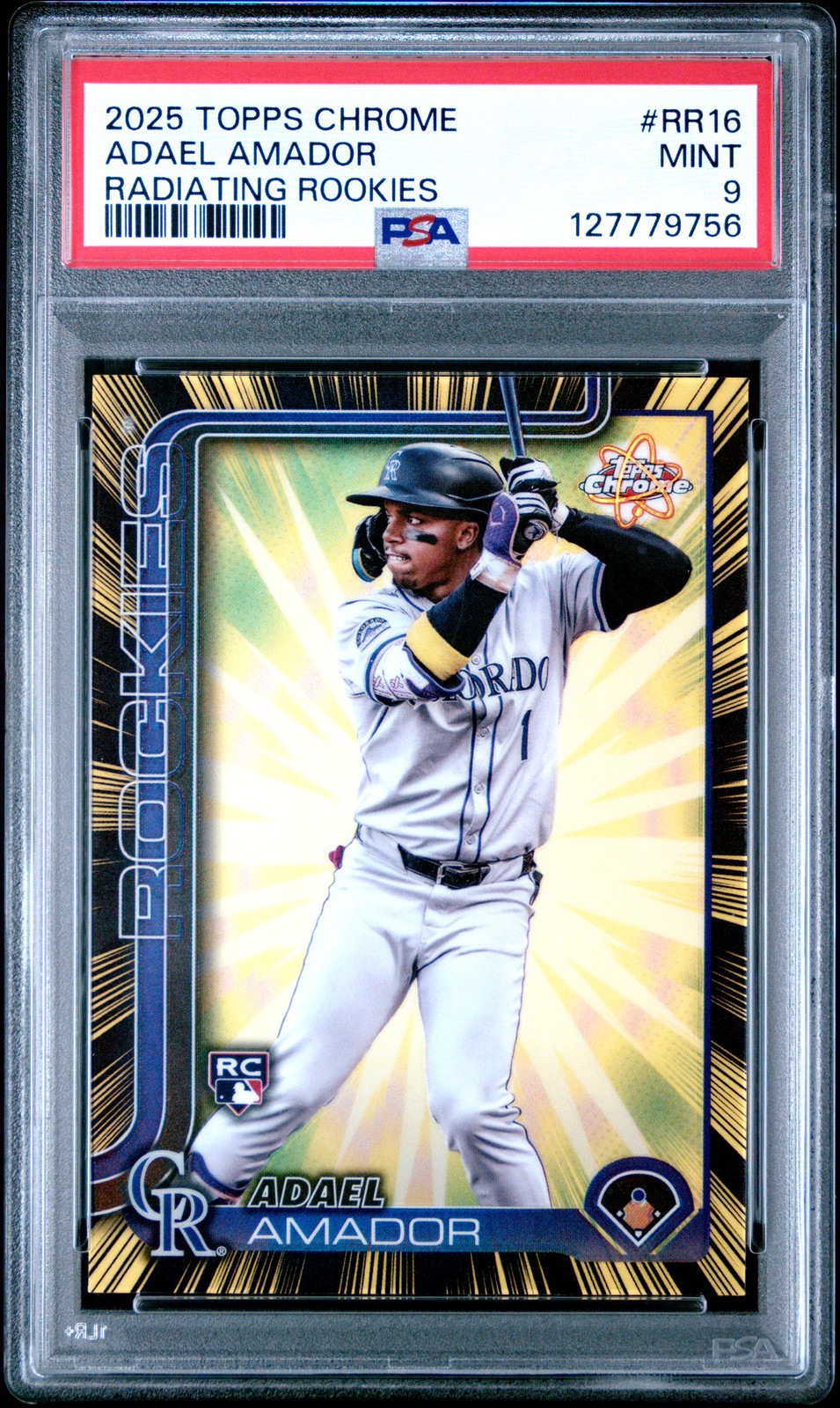 2025 TOPPS CHROME RADIATING ROOKIES #RR16 ADAEL AMADOR PSA 9