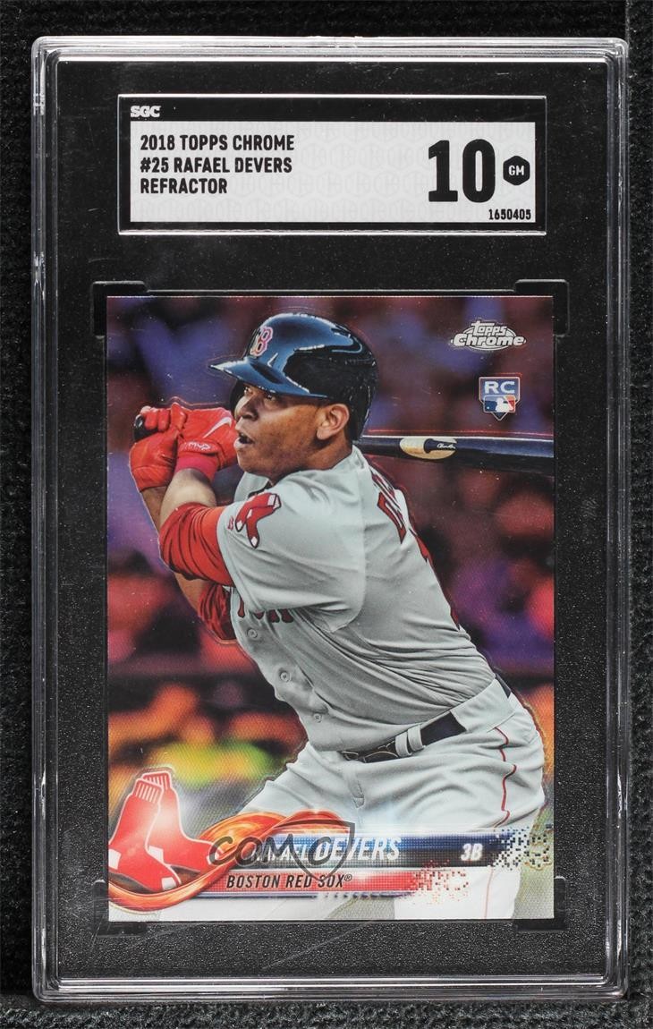 2018 Topps Chrome Refractor Rafael Devers #25 SGC 10 GEM Rookie RC 09if