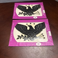 2 Vintage Meyercord Decals - X5620 - Black Eagle w/Arrow