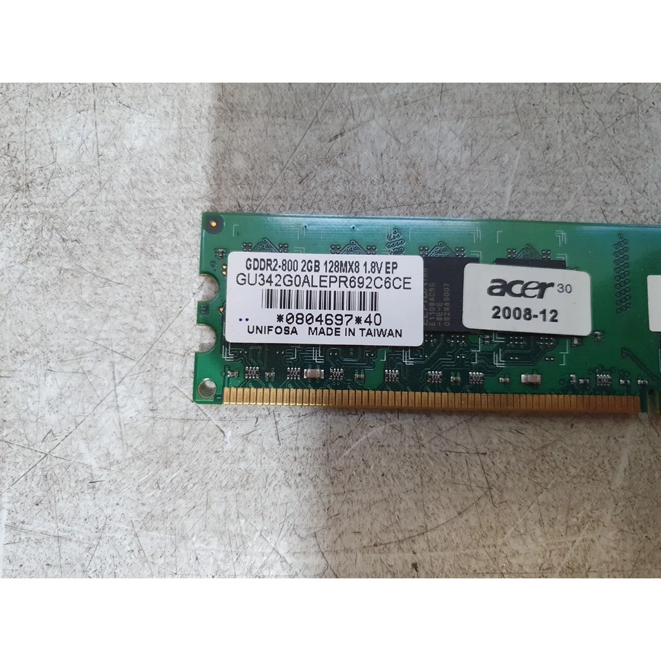 Acer GU342G0ALEPR692C6CE Memory Module 2GB 128MX8 240-Pin DIMM GDDR2-800 SDRAM - Image 2 of 4