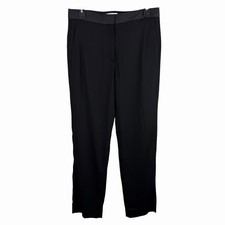 Sandro Paris Size 38 Black Solid Flat Front Dress Pants Trousers Women s