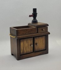 Vintage Wooden Dollhouse Washstand / Kitchen Sink with Hand Pump