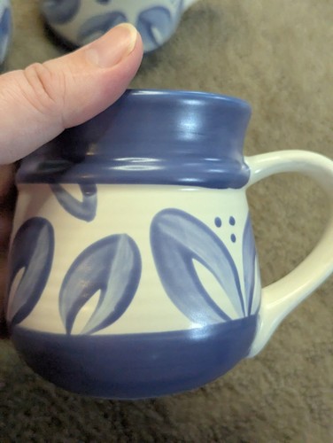 Pfaltzgraff set of 3 coffee tea mugs villa flora blue - Picture 2 of 6