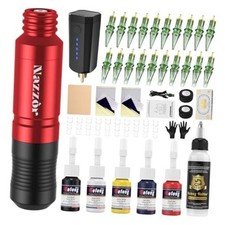 Wireless Rotary Tattoo Pen Kit, 1600mAh Cordless Machine with 2 Batteries,