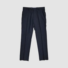 Tommy Hilfiger Men Blue Plaid Modern-Fit Wool Suit Trousers Dress Pants 33W 32L