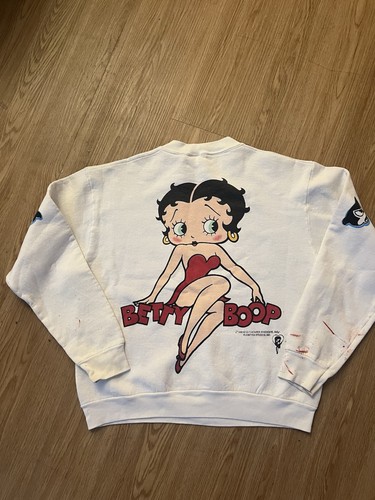 Vintage 90s Betty Boop Sweatshirt All Over Print RARE Men’s Size M - Picture 10 of 11