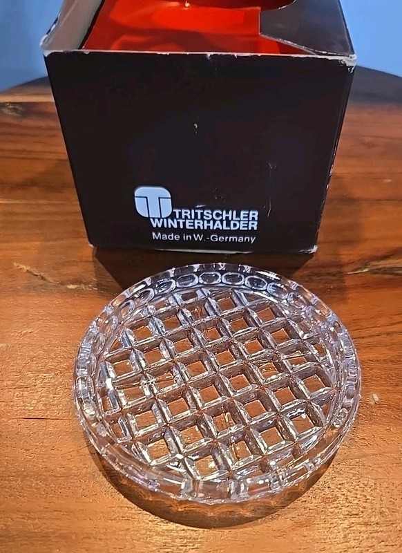 1 box of 6 Tritschler Winterhalder Lead Crystal Coasters  W. Germany