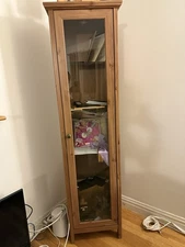 Solid Wood Glass Display Cabinet – Great Condition