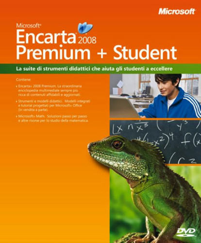 MICROSOFT ENCARTA 2008 PREMIUM+STUDENT ENCICLOPEDIA MULTIMEDIALE_UFFICIALE!NUOVA - Afbeelding 1 van 14