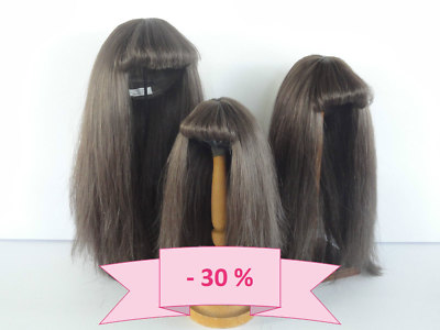 34 cm BRAVOT G 100/% cheveux naturels PERRUQUE POUR POUPEE T11 30/% PROMO