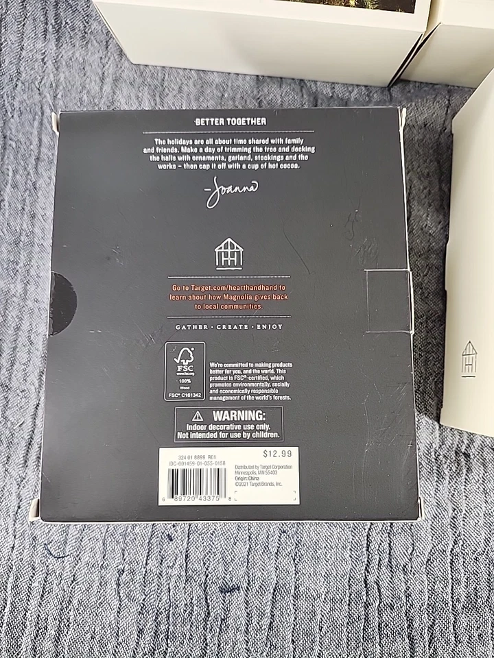 Lot Of 4 2021 Hearth Hand Magnolia Wooden Bead Garland Wood Brown 12 Ft Holiday - Image 3 of 4