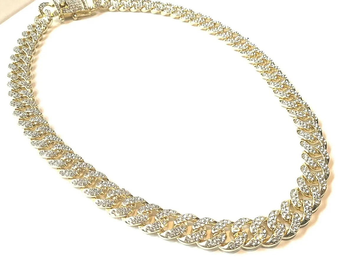 13mm Mens Miami Cuban Diamond Cut Royal Link Chain Necklace GOLD