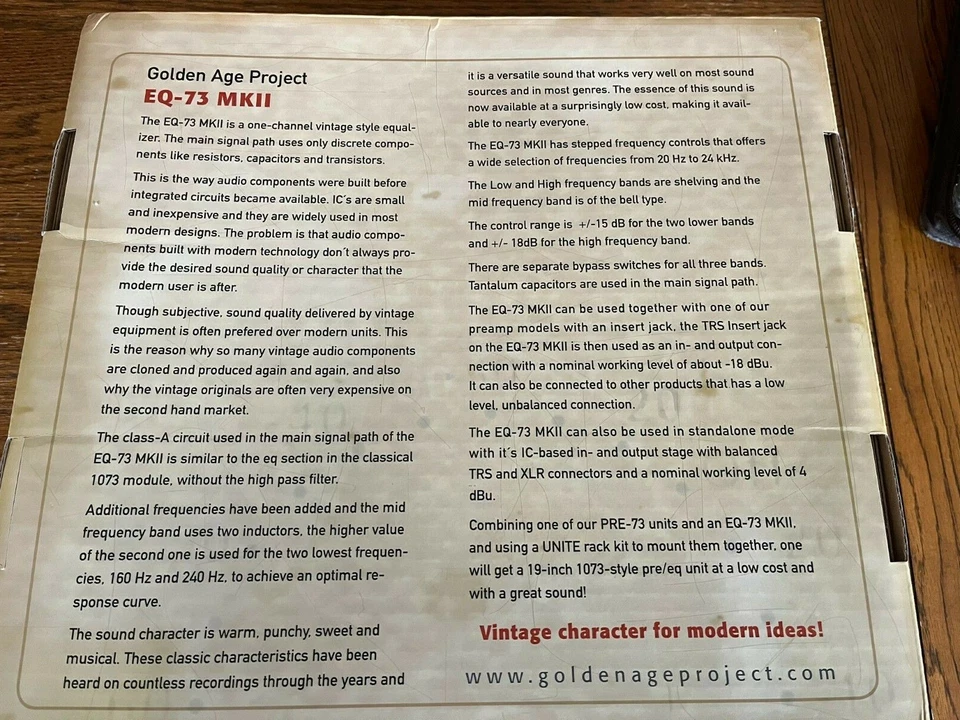 NEW! Golden Age Project EQ-73mk2 Neve Vintage Style EQ 1073 AuthorizedDealer NEW - Image 2 of 4